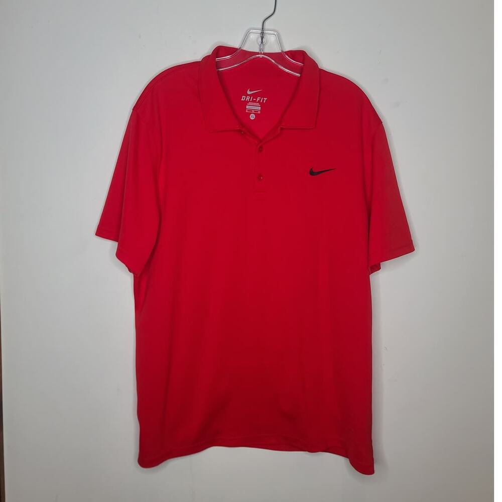 Nike Dri-fit red short sleeve polo shirt - XL